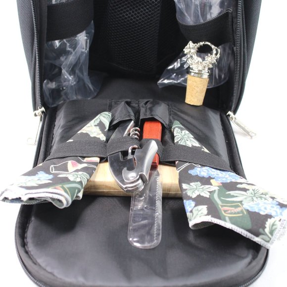 Picnic On The Go Insulted Black Tote Bag 2Person - Picture 4 of 10